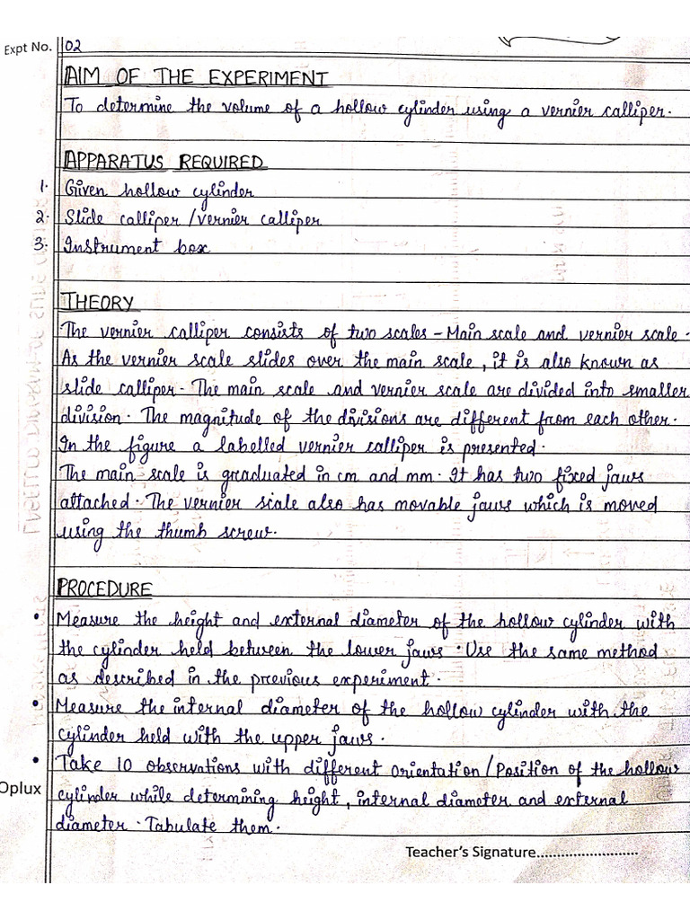Physics Exp No-2 (Hollow Cylinder) | PDF