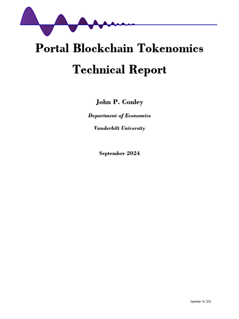 Portal Tokenomics Analysis Report | PDF | Prices | Economic Equilibrium