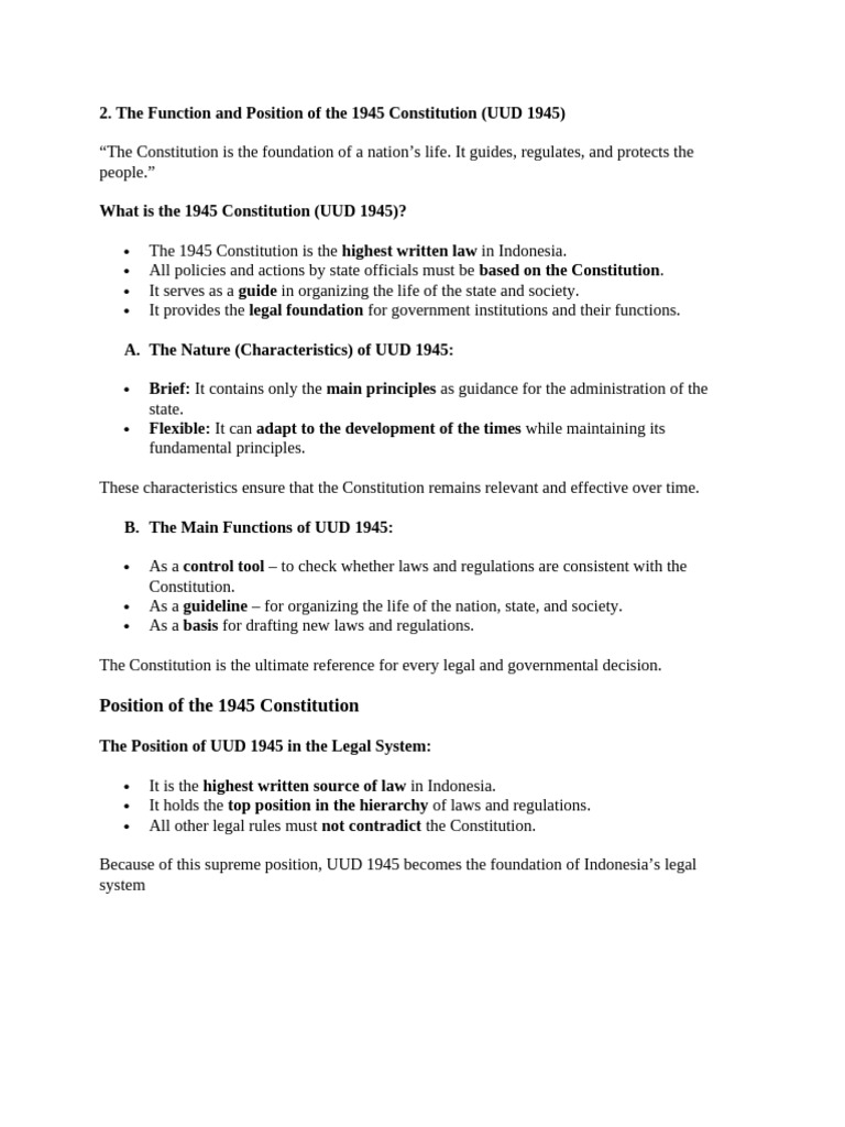 Function and Position of Constitution | PDF