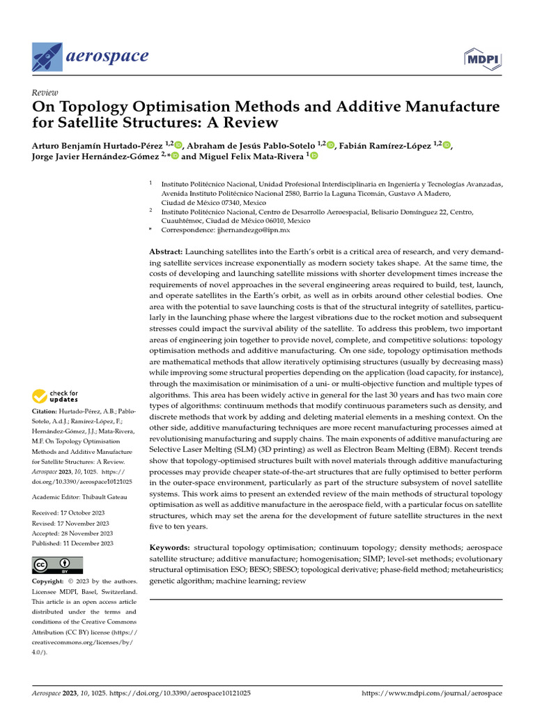 Aerospace 10 01025 v2 | PDF | Mathematical Optimization | Metaheuristic
