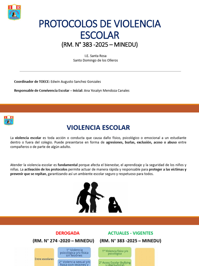 Protocolos de Violencia Escolar 2025 | PDF | Violencia | Acoso cibernético