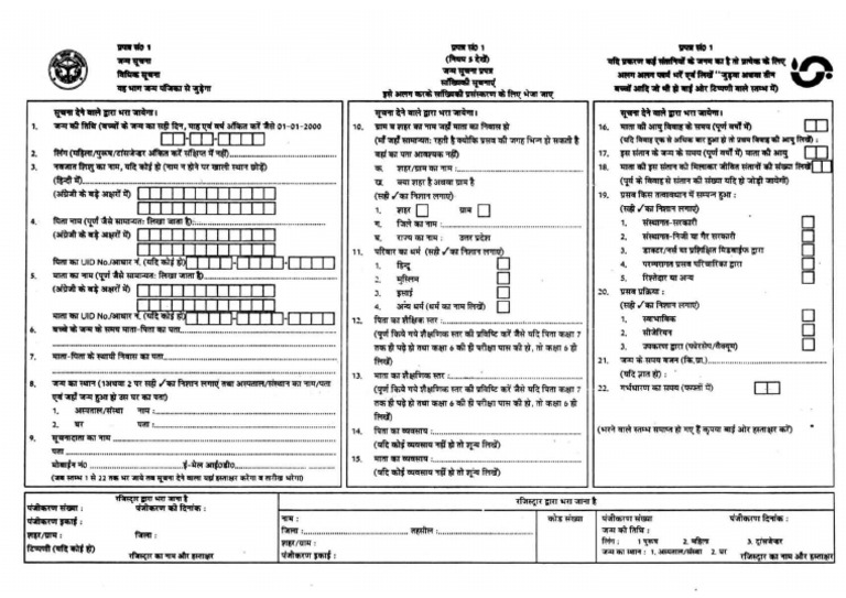 Birth Notice Form | PDF