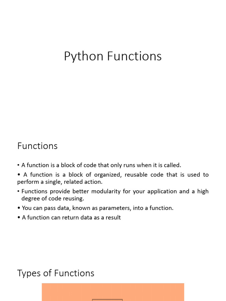 Understanding Python Functions and Types | PDF