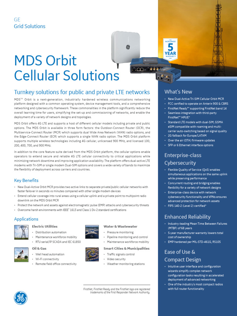 MDS Orbit Cellular Solutions 12740H LTR 202302 | PDF | Computer Network ...