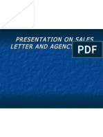 Presentation On Sales Letter and Agency Letter