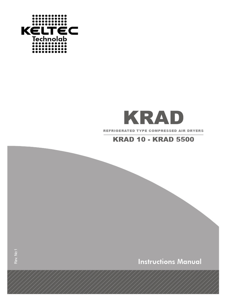 KRAD Refrigerated Air Dryer Manual | PDF | Clothes Dryer | Gases