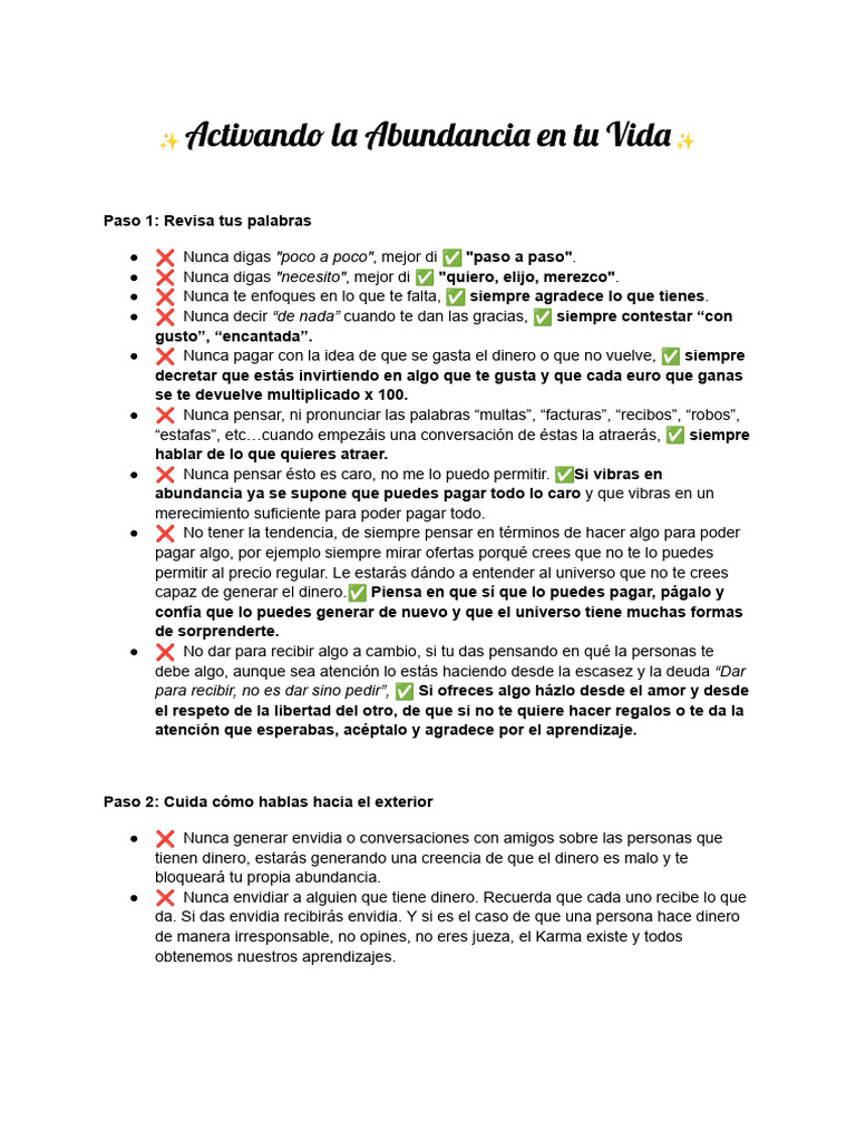 Activando la Abundancia en Tu Vida | PDF