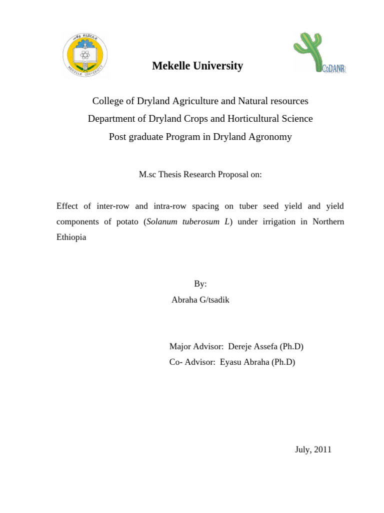 Final Potato Research 2003ec 1 | PDF | Potato | Soil