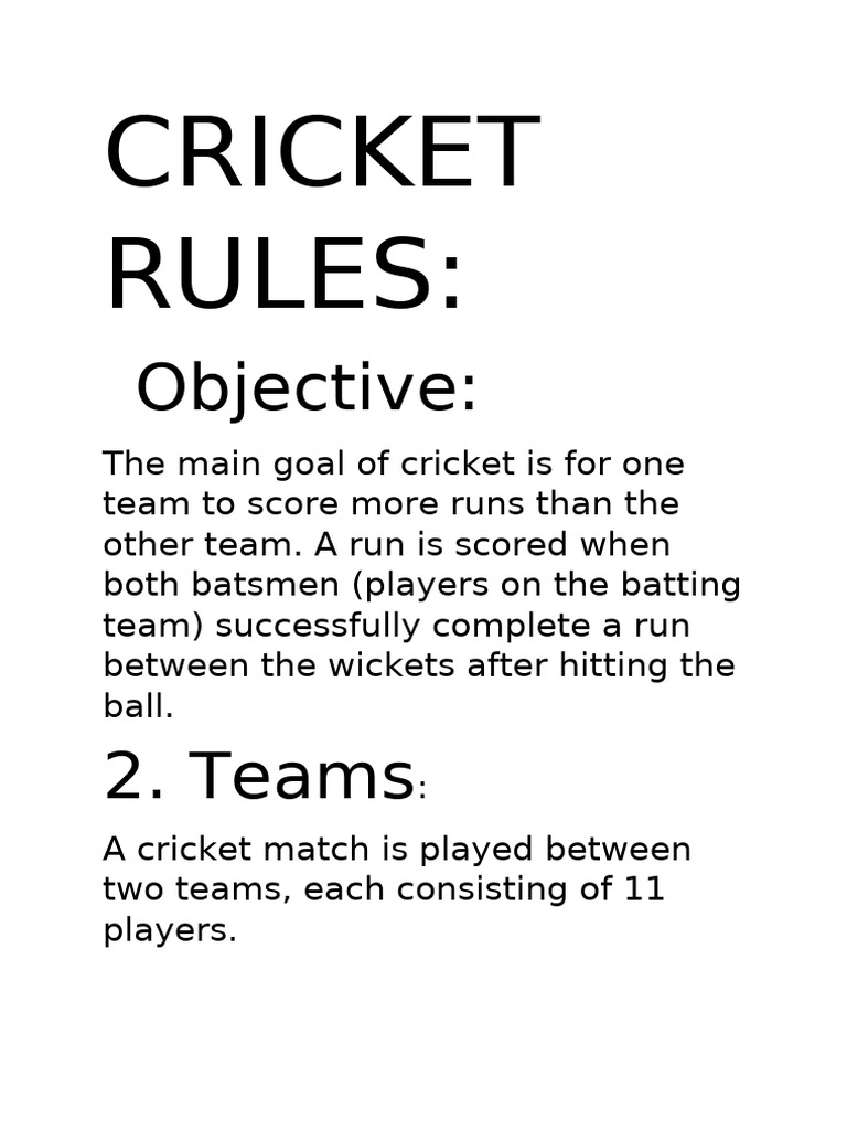 Cricket Rules | PDF
