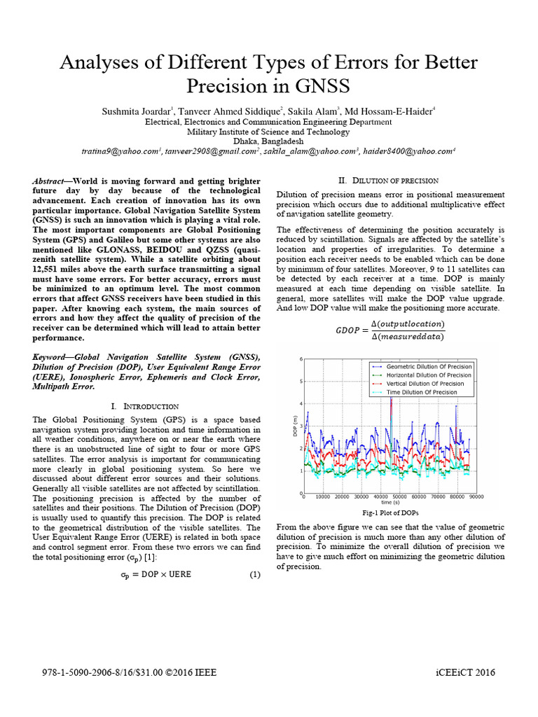 GNSS Error Analysis for Precision Improvement | PDF | Global ...