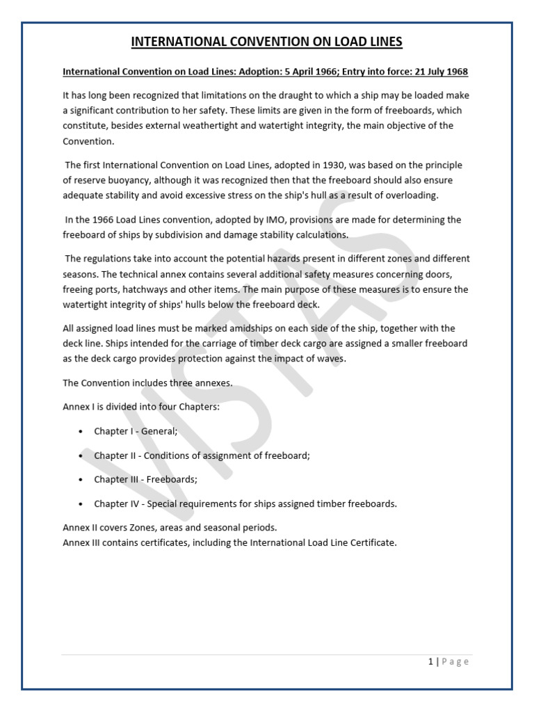 International Convention On Load Lines | PDF | Ships | Heavy Industry