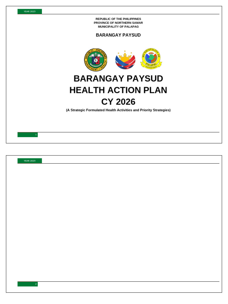 Barangay Health Plan TEMPLATE | PDF | Agriculture | Monitoring And ...