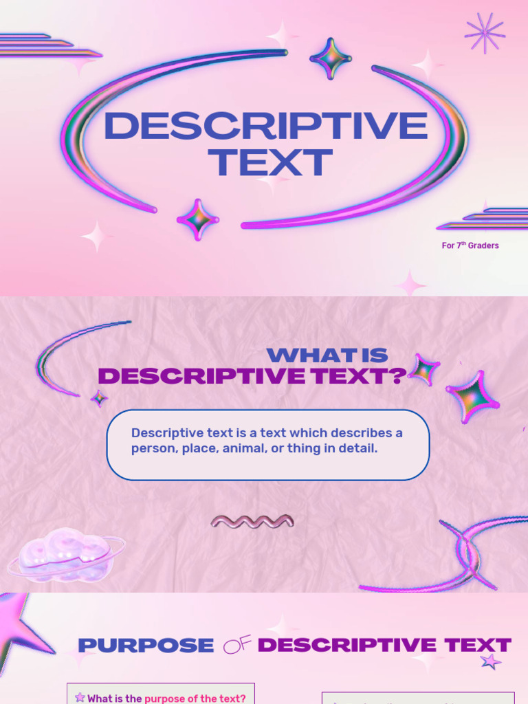 Descriptive Text Guide for 7th Graders | PDF | Verb | Subject (Grammar)