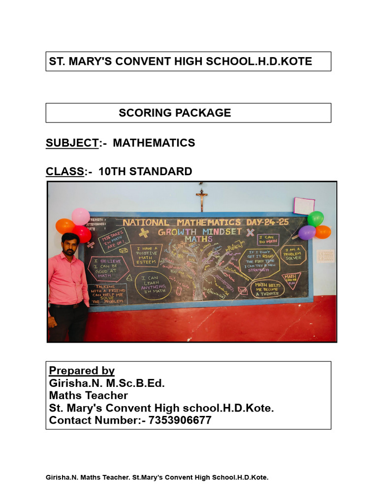 10th Grade Mathematics Scoring Package | PDF | Sphere | Circle