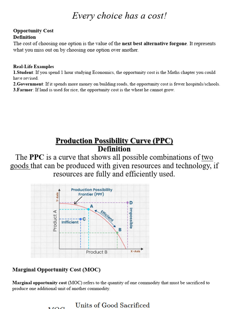 Production Possibility Curve (PPC) | PDF | Opportunity Cost | Business ...