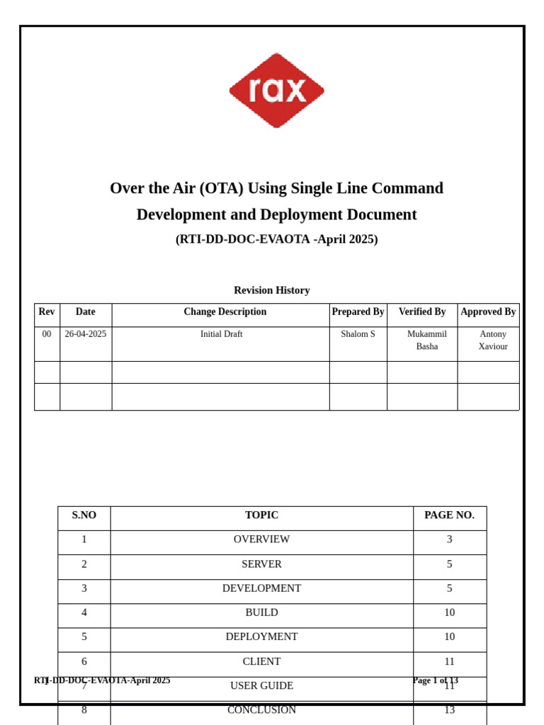 OTA V1.0.0docx | PDF | Software Repository | Zip (File Format)