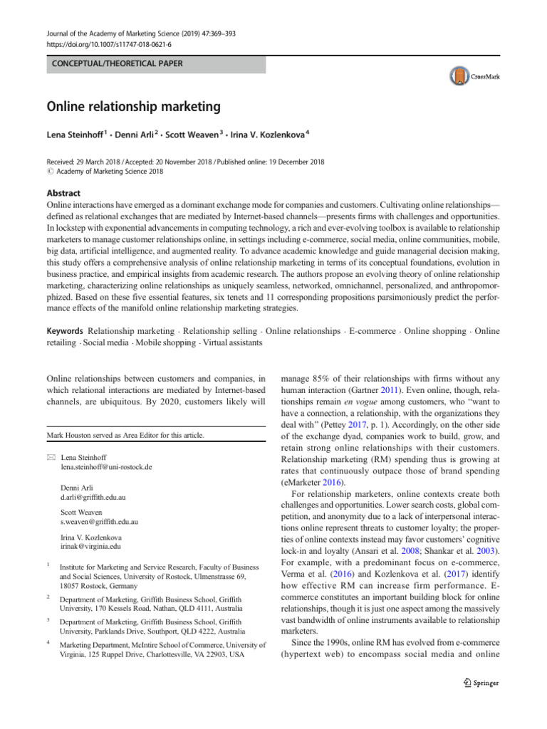 Online Relationship Marketing | PDF | E Commerce | Social Media