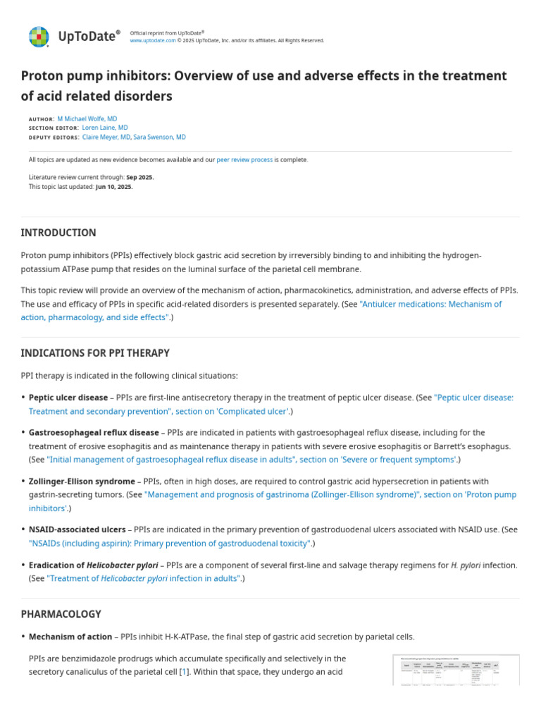Overview of Proton Pump Inhibitors | PDF | Clinical Medicine | Drugs