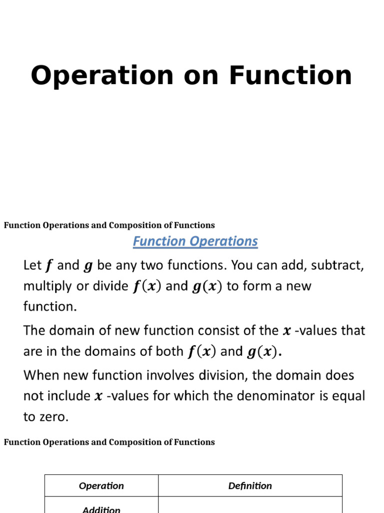 Function Operations and Composition Guide | PDF | Function (Mathematics ...