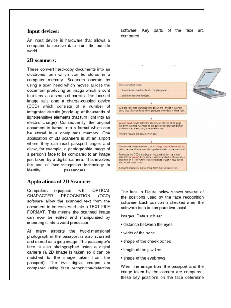 Overview of Input Devices and Scanners | PDF | Printer (Computing ...