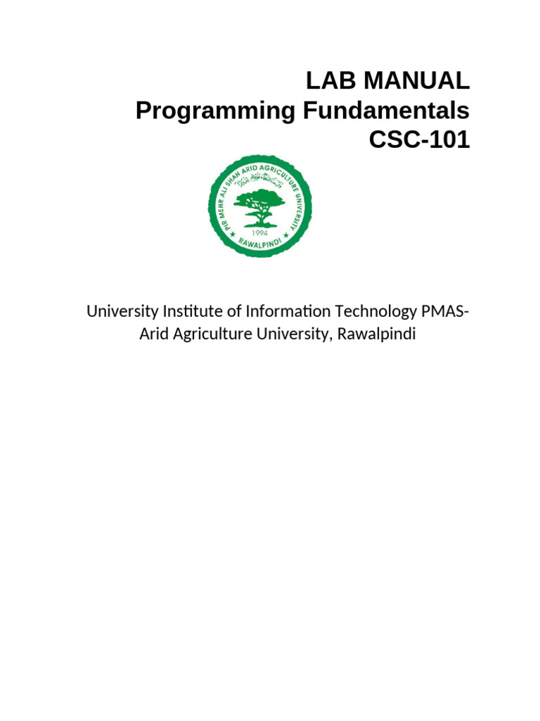 Lab Manual PF Jan 25 | PDF | Integer (Computer Science) | Namespace