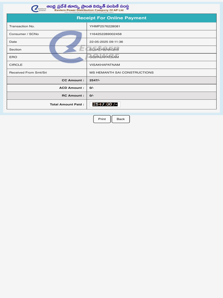 Online Payment Receipt - YHMP2576228081 | PDF