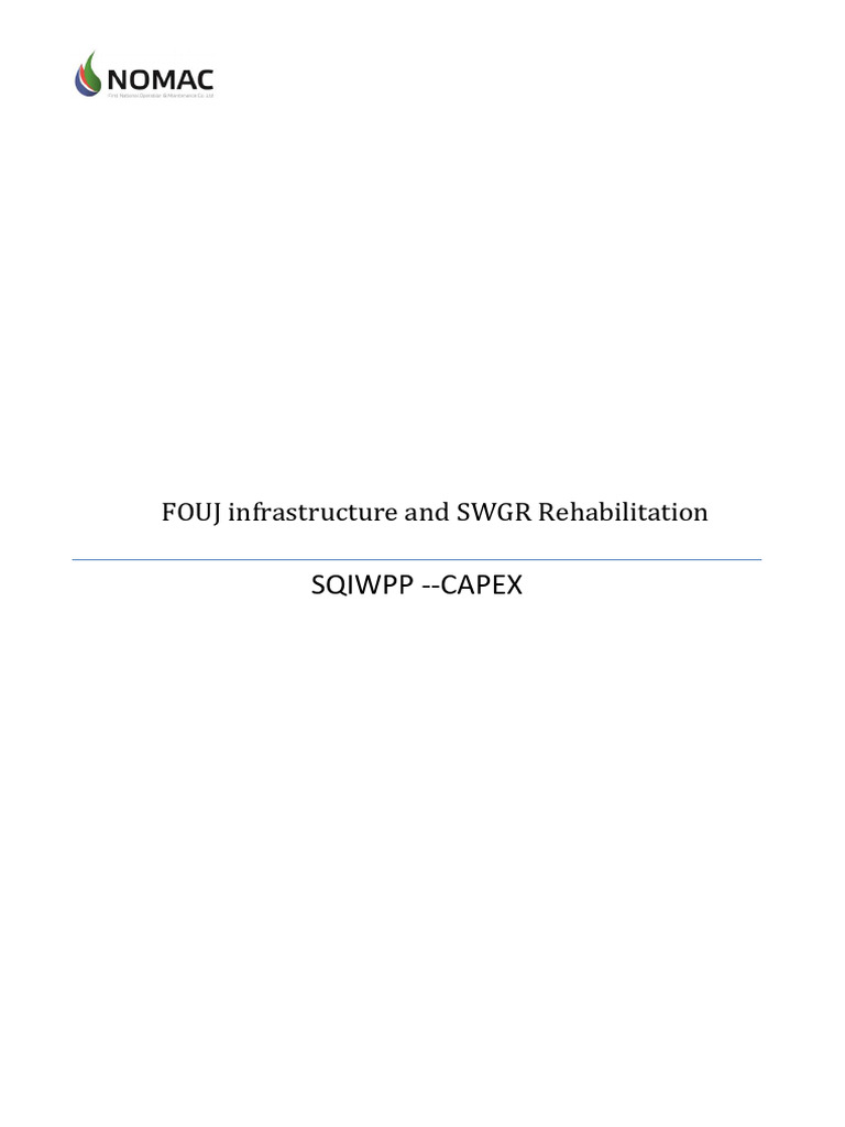 FOUJ Infrastructure and SWGR Rehabilitation SOW | PDF