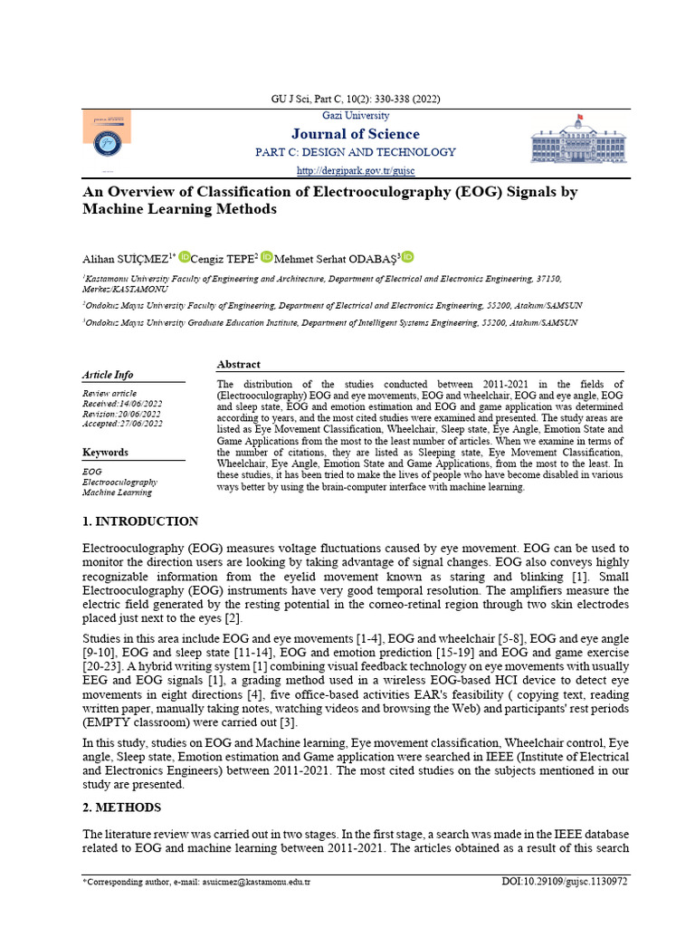 An Overview of Classification of Electrooculography (EOG) Signals by ...