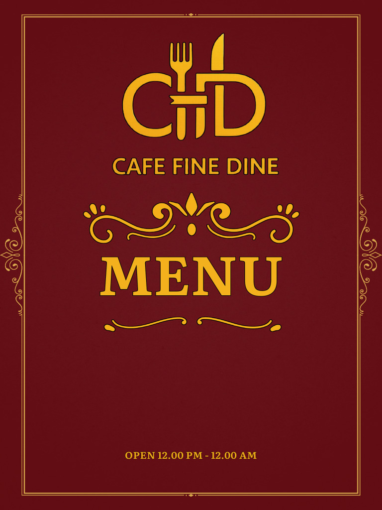 Cafe Fine Dine Menu Overview | PDF | Foods | Cuisine