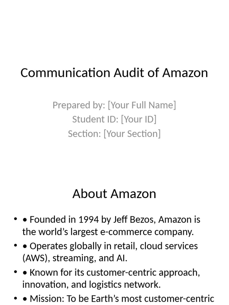Amazon Communication Audit Overview | PDF | Corporate Social ...