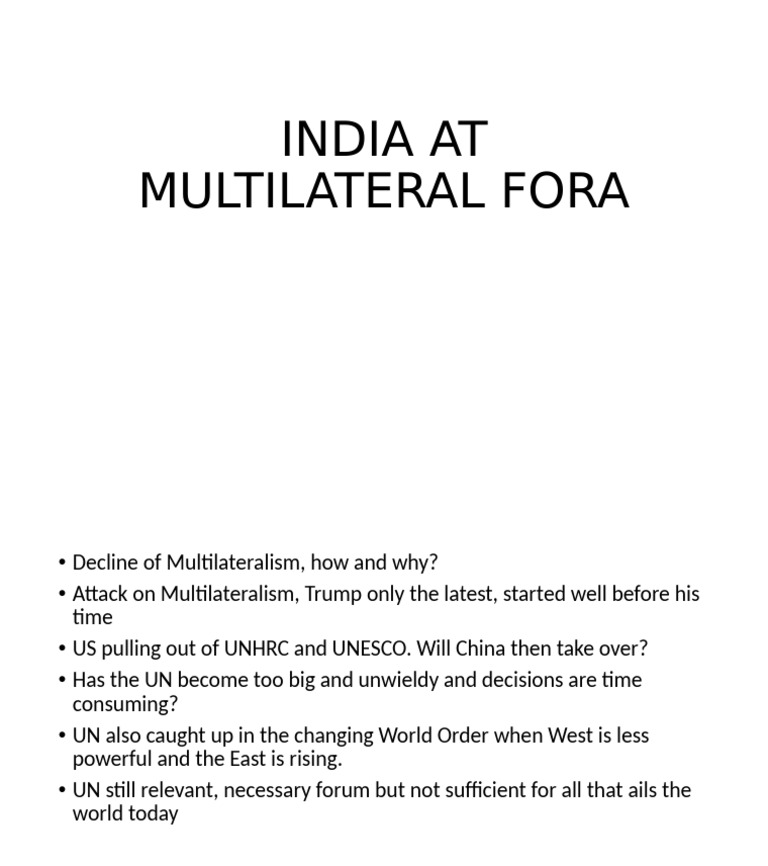 India at Multilateral Fora | PDF