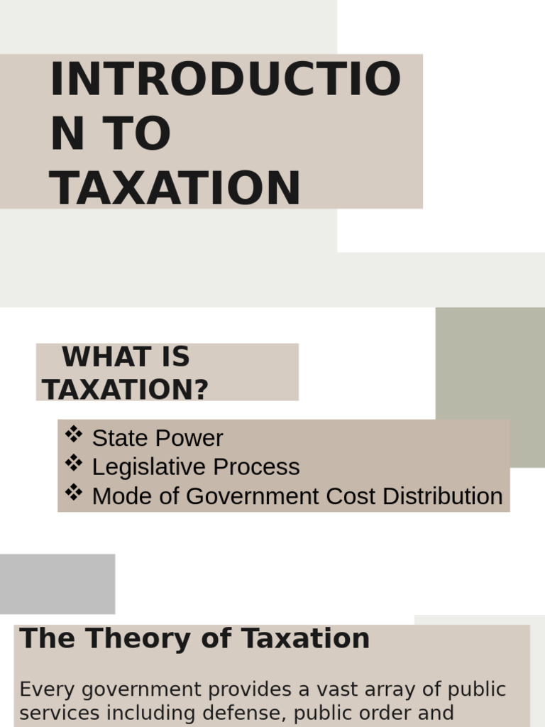 Understanding Taxation Fundamentals | PDF | Double Taxation | Taxes