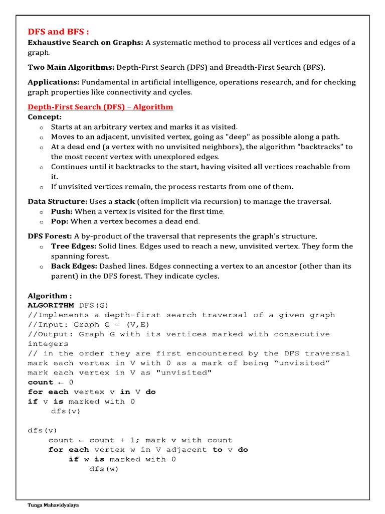 Unit 3 DFS AND BFS | PDF