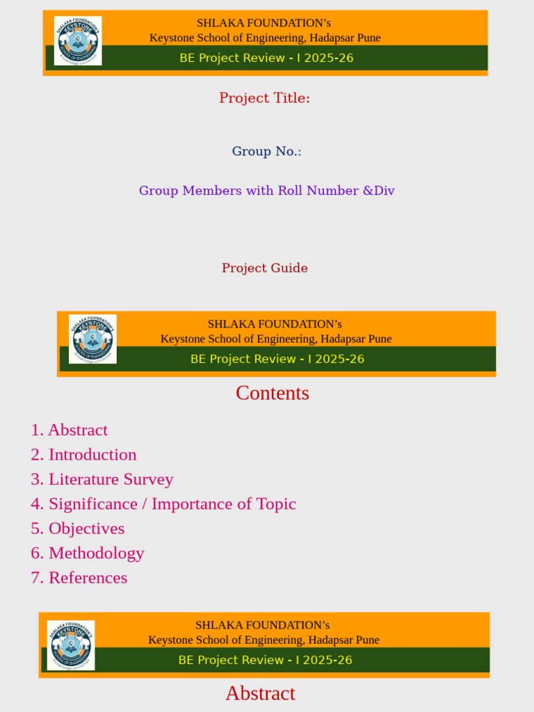 B.E. Project Review - I Template | PDF