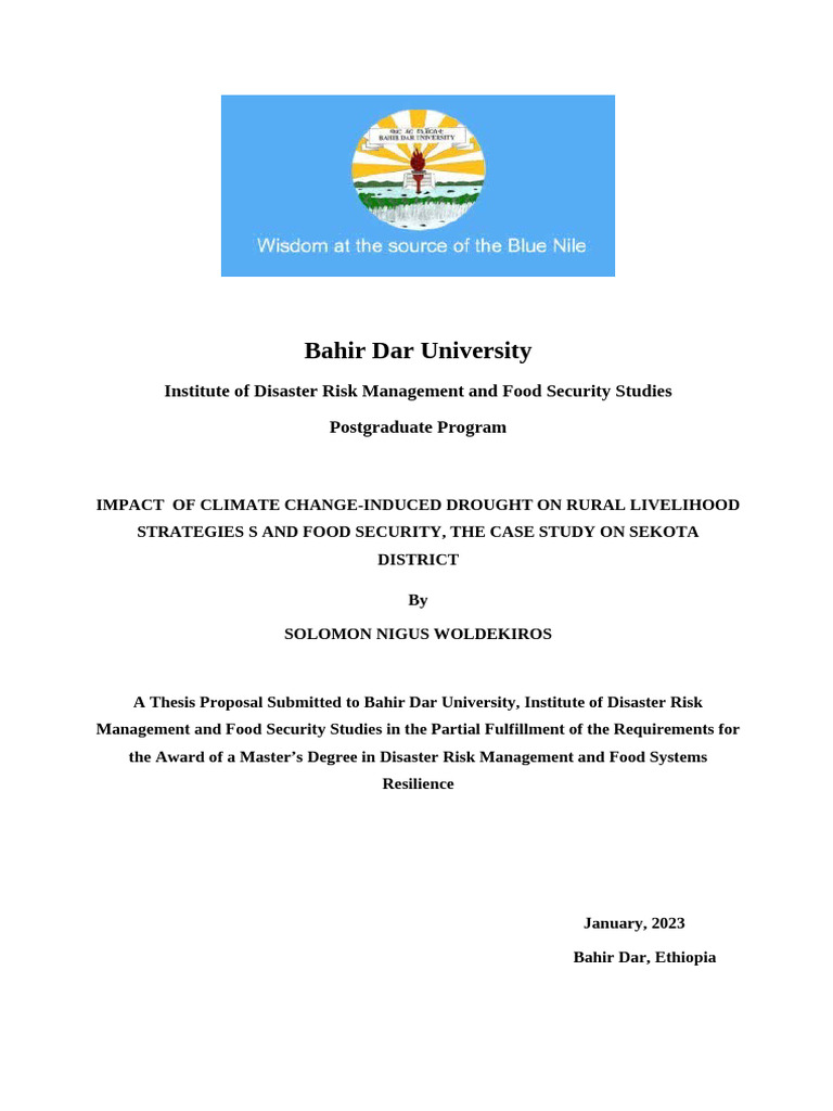 Drought Impact on Sekota Livelihoods | PDF | Drought | Food Security