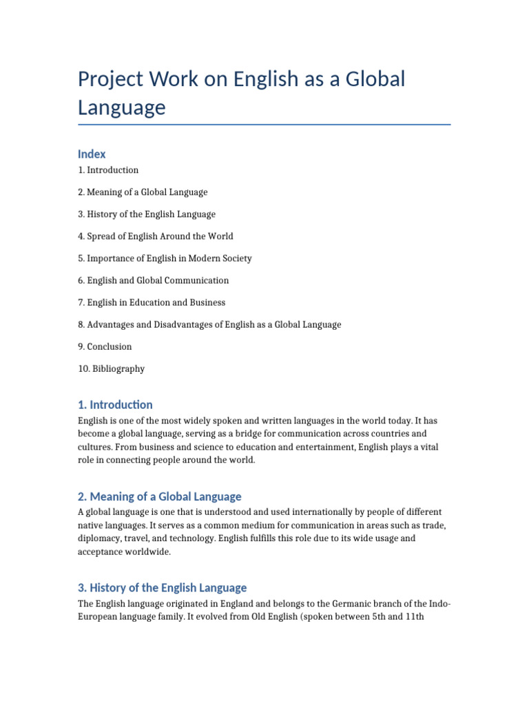 English as a Global Language Overview | PDF | English Language ...