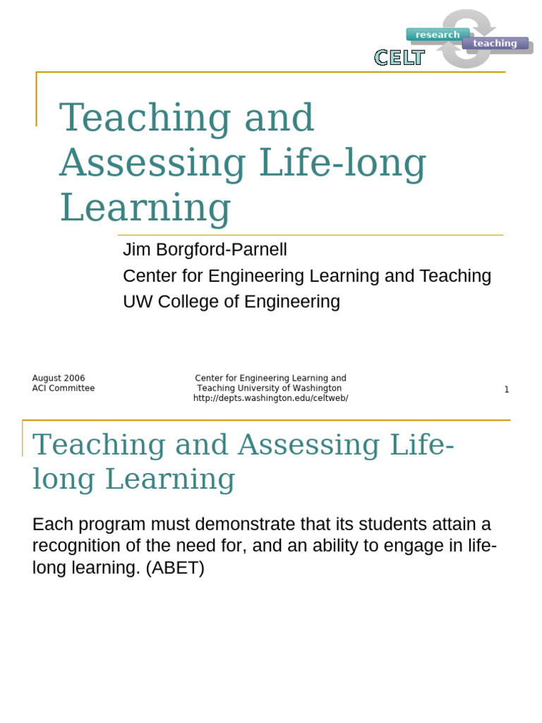 Assessing Lifelong Learning | PDF | Learning | Educational Aims And ...