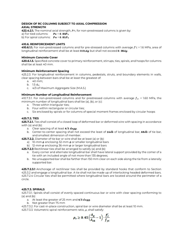 RC Column Design for Axial Compression | PDF | Column | Civil Engineering