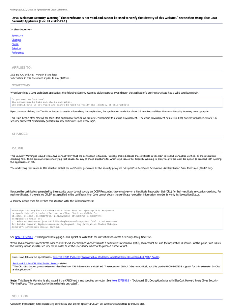 Java Web Start Security Warning Fix | PDF | Public Key Certificate ...