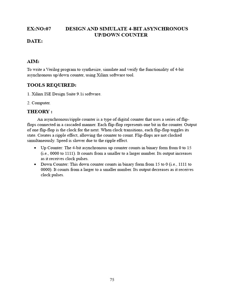 4-Bit Asynchronous Up/Down Counter Design | PDF | Electrical ...
