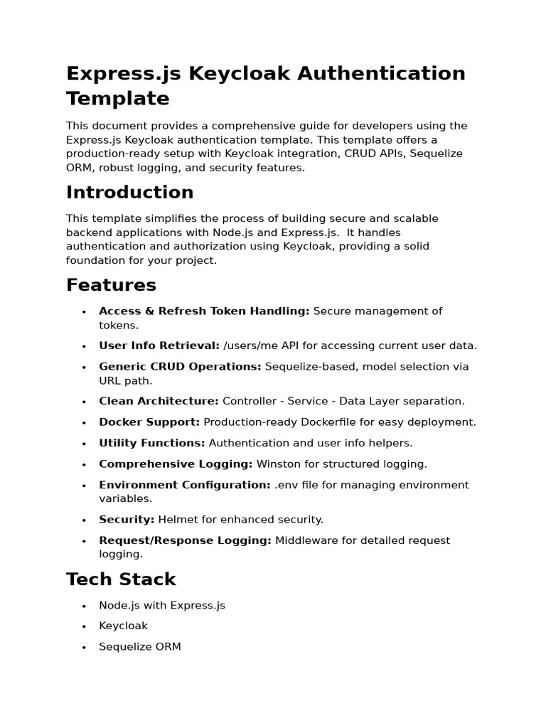 Express.js Keycloak Auth Template Guide | PDF | Databases | Version Control