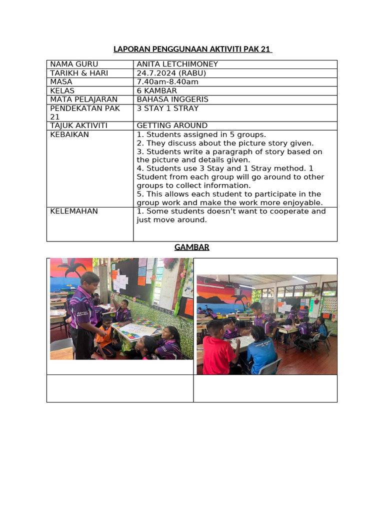 Aktiviti PAK 21: Getting Around | PDF