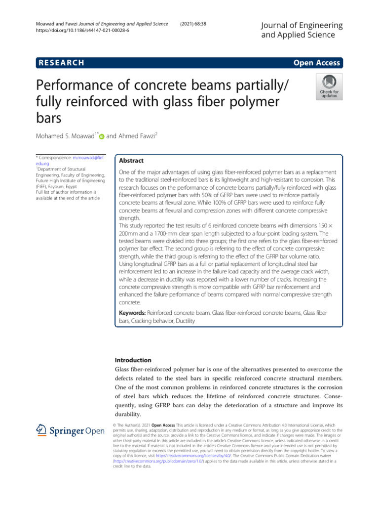 GFRP Reinforced Concrete Beam Performance | PDF | Reinforced Concrete ...