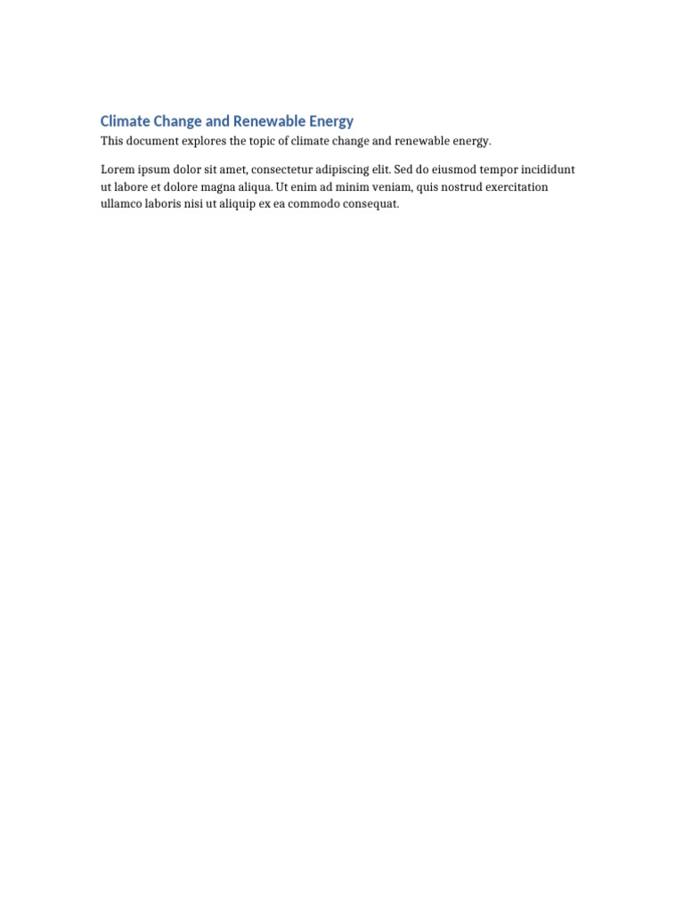 Climate Change and Renewable Energy | PDF