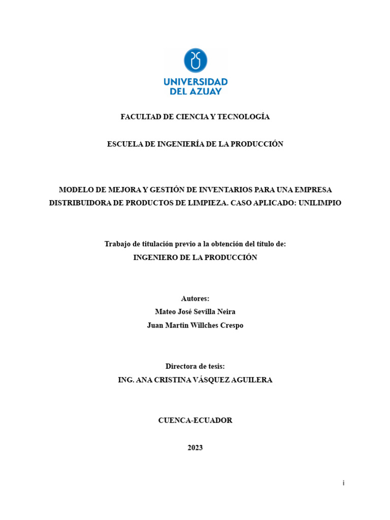 Mejora de Inventarios en UNILIMPIO | PDF | Business | Oblicuidad
