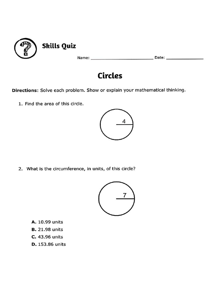 Circle and Composite Figure Practice Questions | PDF