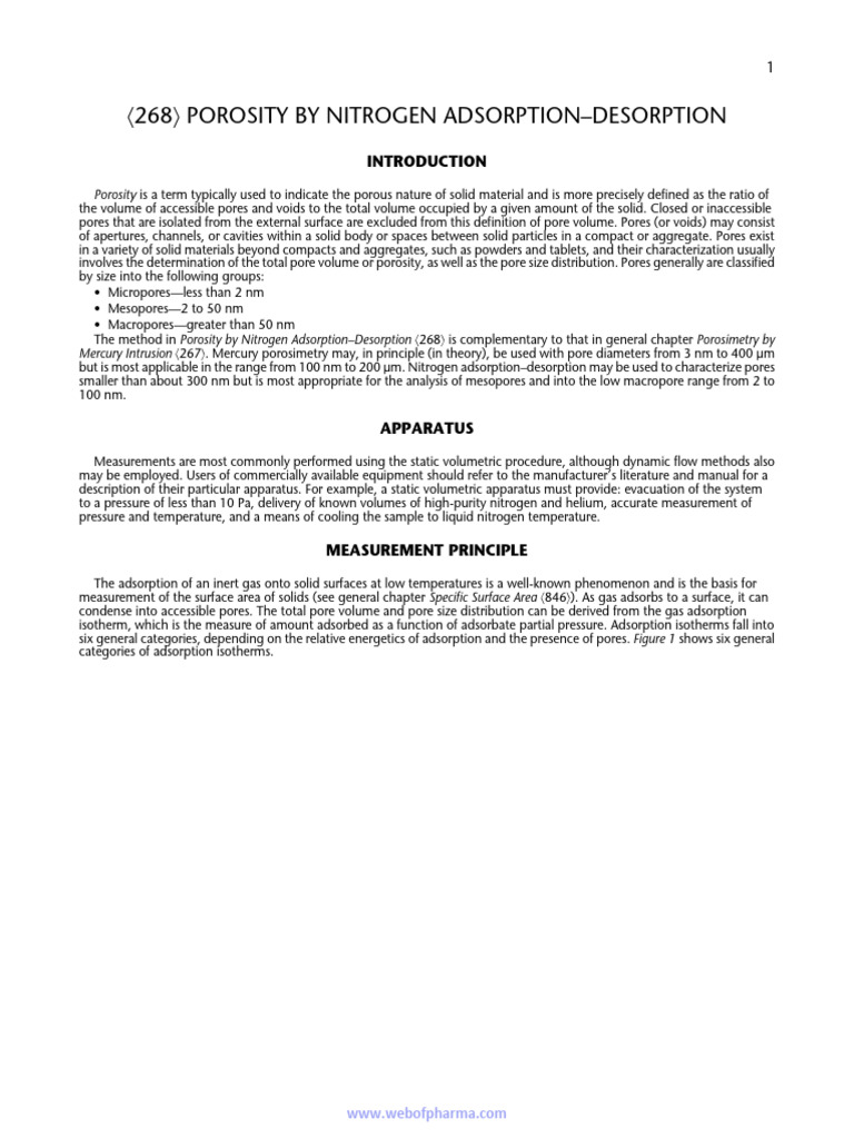 Nitrogen Adsorption Porosity Analysis | PDF | Adsorption | Porosity