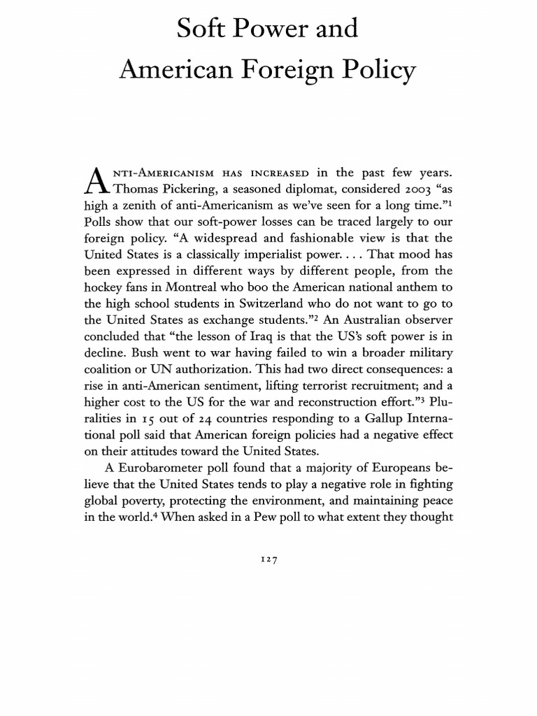 Impact of Soft Power on U.S. Foreign Policy | PDF | Neoconservatism ...