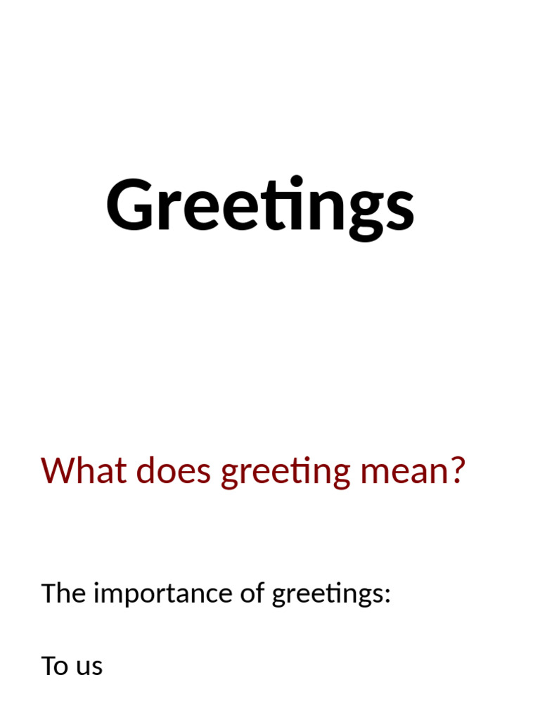 Importance of Global Greetings | PDF