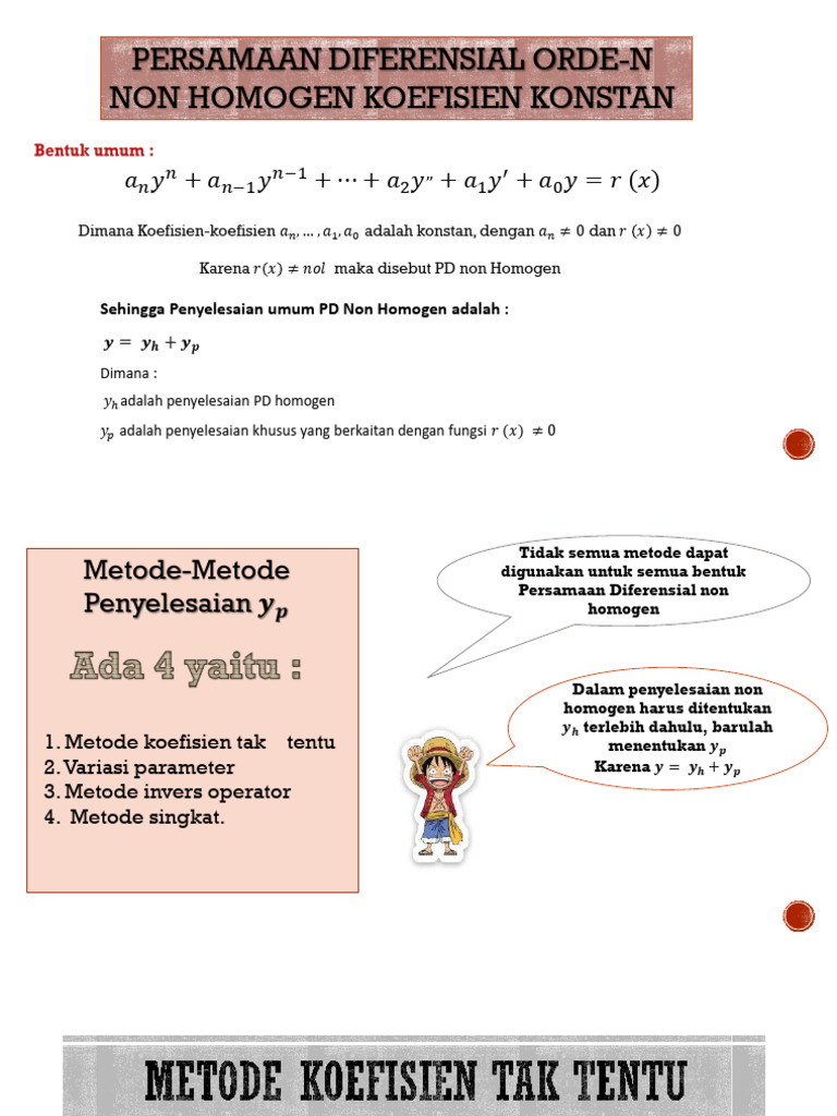 Metode Koefisien Tak Tentu PD Non Homogen | PDF